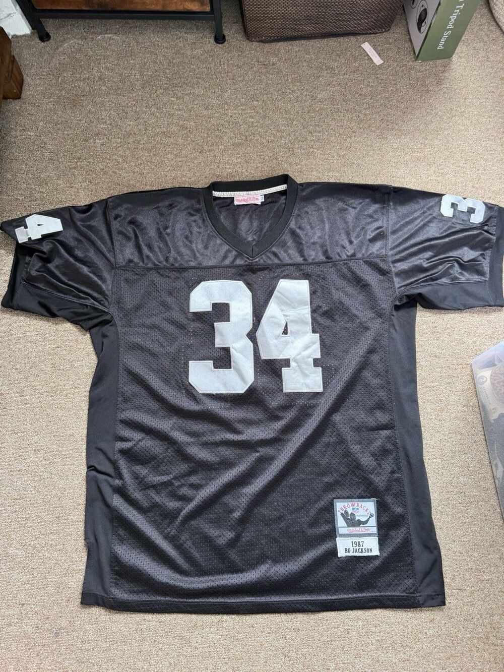 Mitchell & Ness Bo Jackson #34 Los Angeles Raiders 1987 Throwback Jersey Sz 54